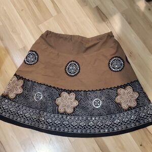 Motherhood Maternity 1x Skirt Adjustable Stretchy Sequins Brown Knee Length 25"